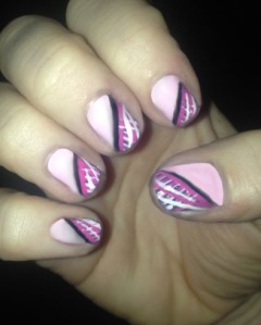 pink stripe, nail, nails, nail art, faceted beauty